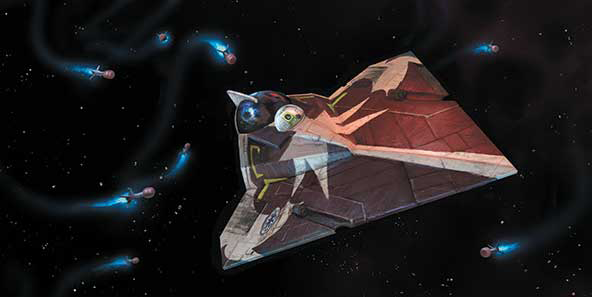 Ahsoka's Delta-7B Jedi Starfighter appearance in Common Appearance