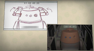 Storyboard and concept art of Chopper aboard the Phantom.[19]