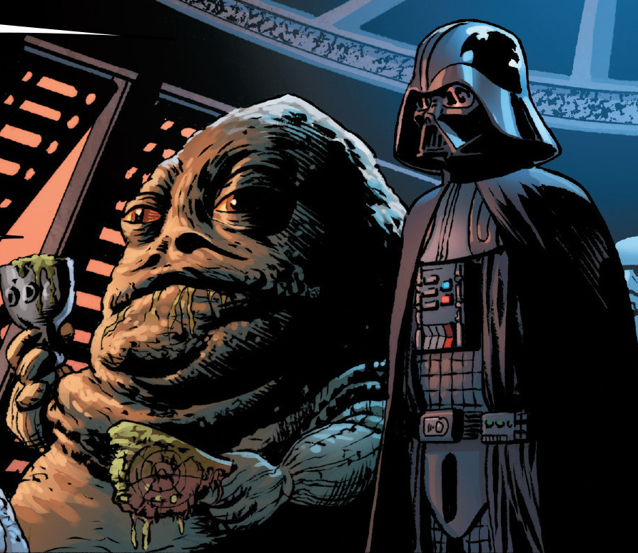 Vader and Jabba on the latter's sail barge