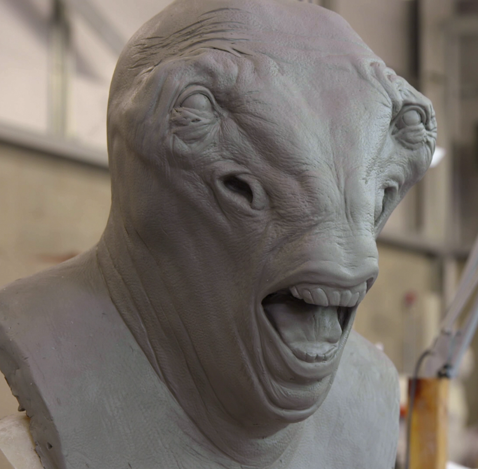 A sculpt of Ilco Munica's head for Star Wars: The Force Awakens