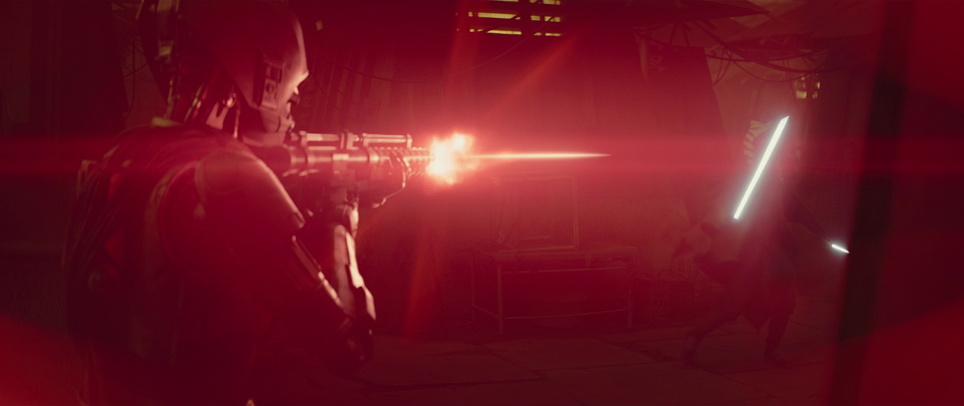 An HK-87 fires at Ahsoka Tano.