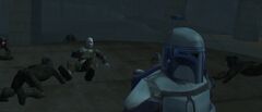 Fett leaves Montross to die after their duel.