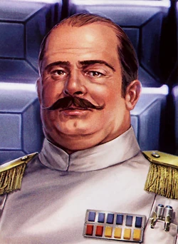 The Hutt economist character Teubbo introduced in The Essential Guide to Warfare was intended to connect with characteristics of Imperial Warlord Zsinj (pictured).
