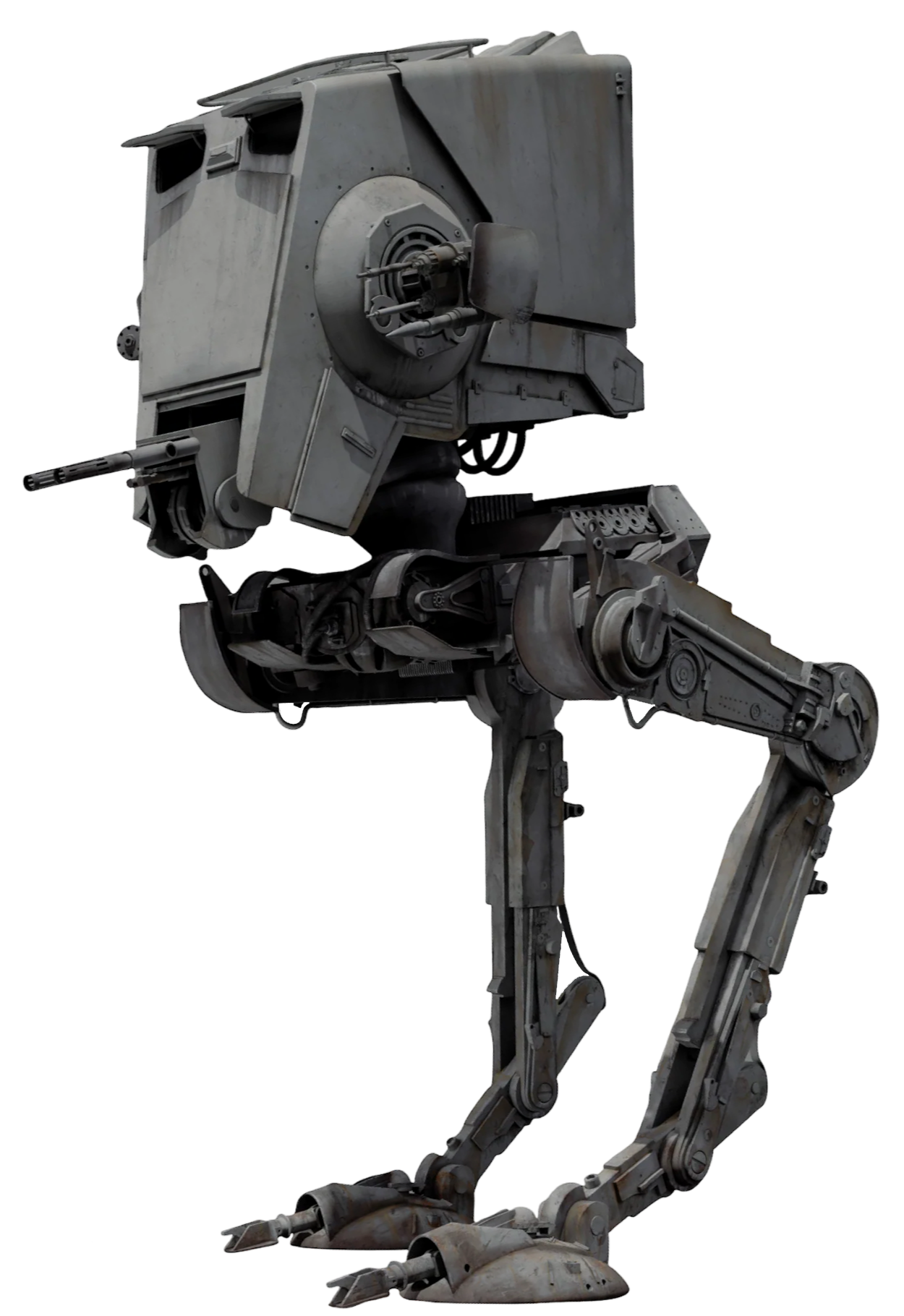 A partial side view of an AT-ST