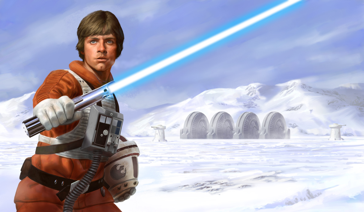 Luke Skywalker wields the lightsaber in defense of Echo Base.