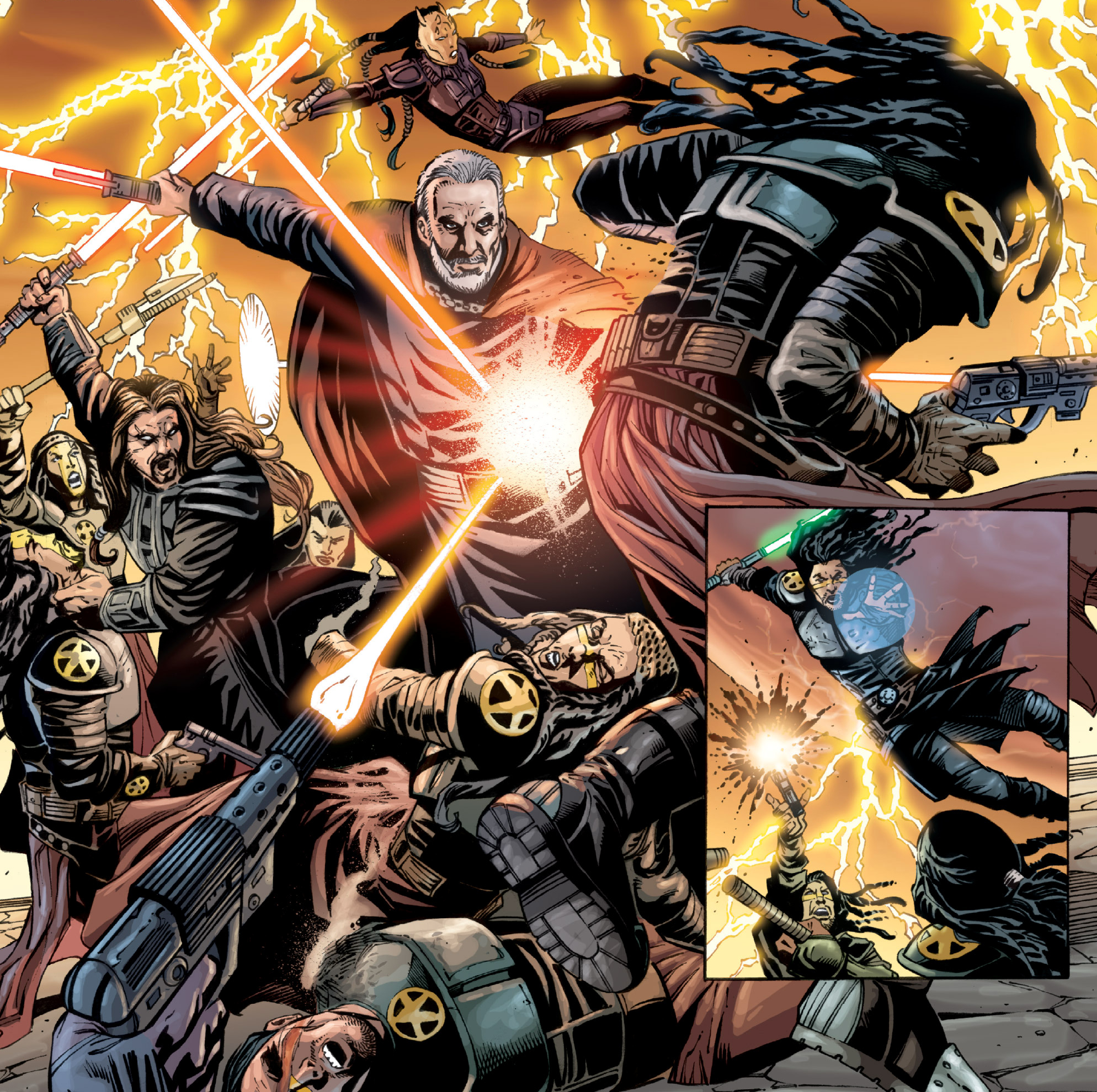 Skorr fights against the Kiffu Guardians alongside Count Dooku.