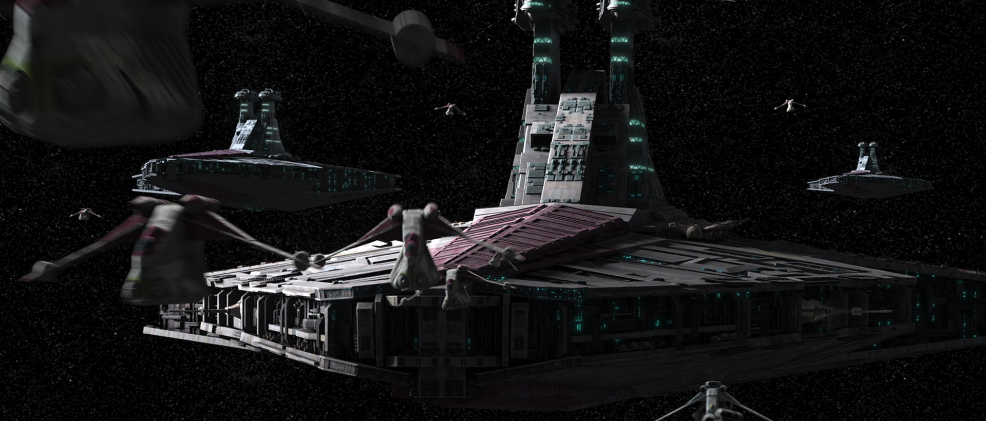 The Republic Navy deploys above Mandalore.