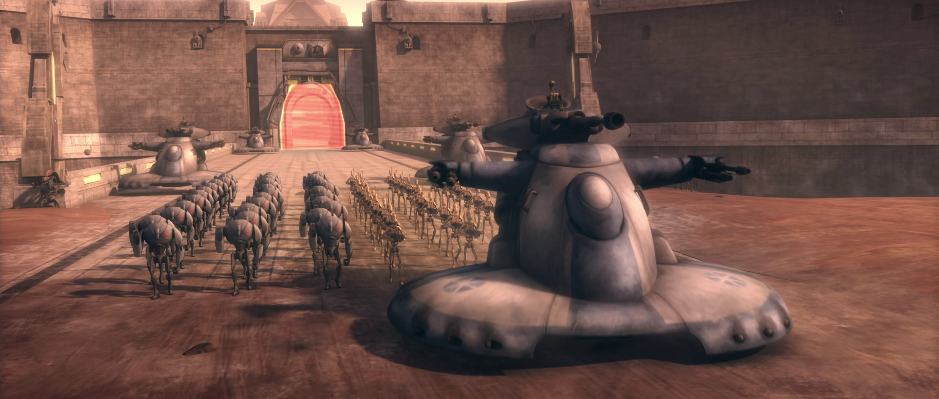 The Separatist Droid Army at Iziz's main gates