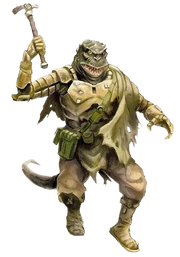 A Barabel with a war hammer