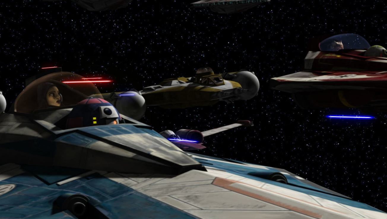 Delta-7B Aethersprite-class light interceptors served as one of the Jedi Order's primary starfighters during campaigns of the Clone Wars.