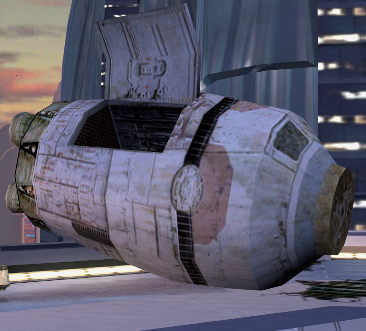 A Republic escape pod in the Upper City of Taris.