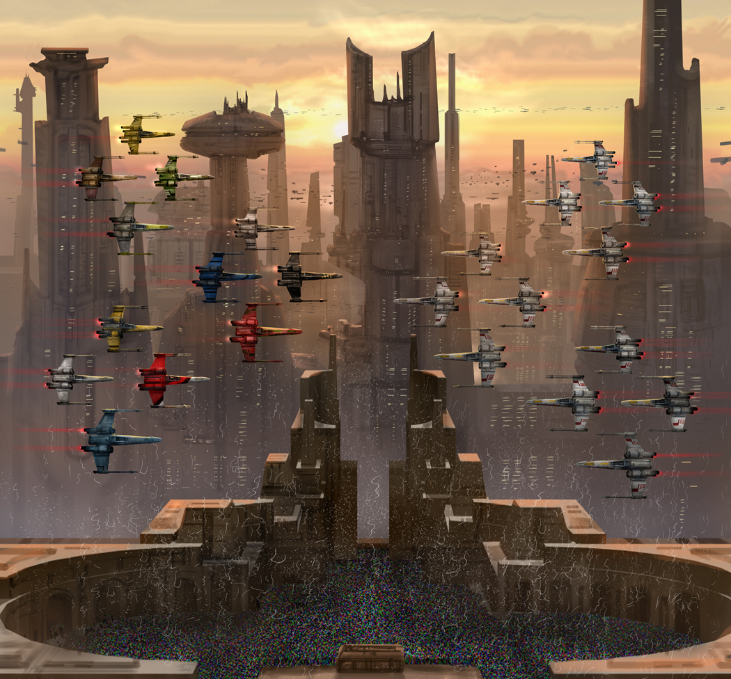 The two Rogue Squadrons met in the skies of Coruscant.