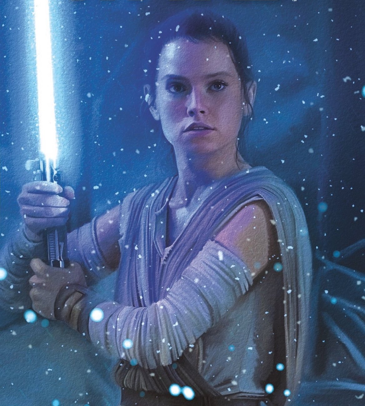 A scavenger from Jakku, Rey took up the Skywalker lightsaber after discovering her latent connection to the Force.