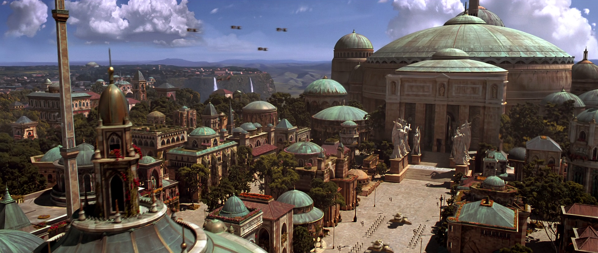 The capital of Theed fell to the forces of the Trade Federation during the Invasion of Naboo.