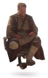 Lars used a power chair after losing his right leg trying to rescue Shmi from Tusken Raiders.