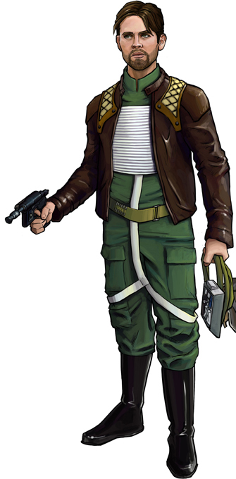 Rogue pilot Corran Horn, for whom Dlarit developed romantic feelings