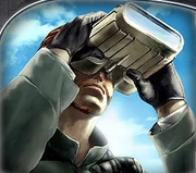 A pair of electrobinoculars with a 