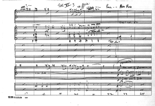 A sheet of McNeely's handwritten score for "Xizor's Theme" (help·info)