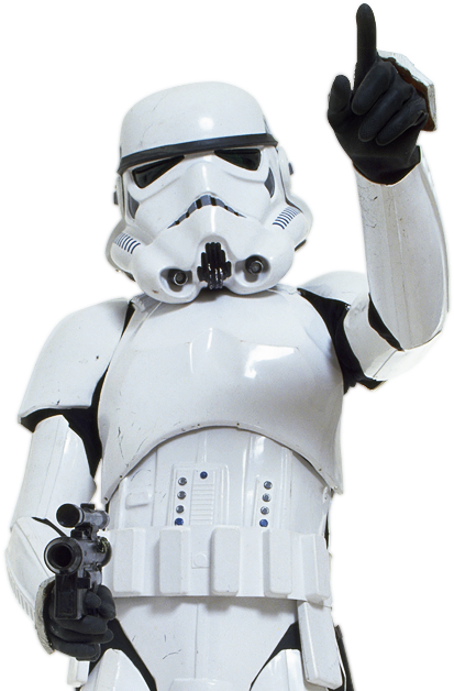 A stormtrooper armed with a SE-14r