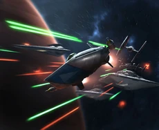 帝国軍の攻撃をかわすのRZ-1 Aウイング