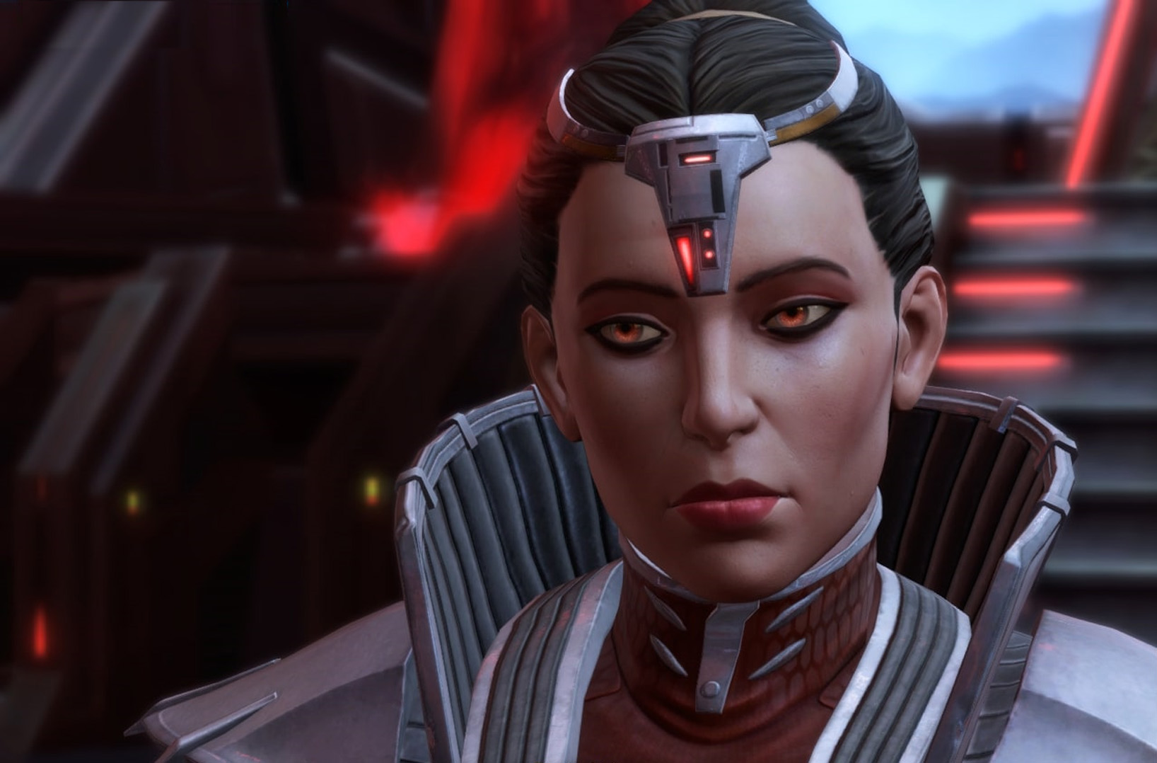 Empress Acina welcomes the Alliance Commander on Dromund Kaas.