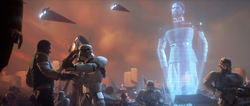 Adelhard delivered a message in the immediate aftermath of the Battle of Endor denying the Empire's defeat