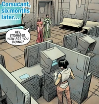 Pryce working at the Proam Avenue Citizen Assistance office.