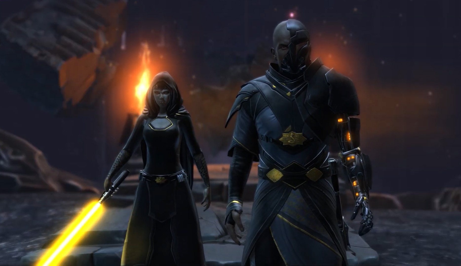 After being freed from their father's mind control, spirits of Vaylin and Arcann choose to aid the Outlander.