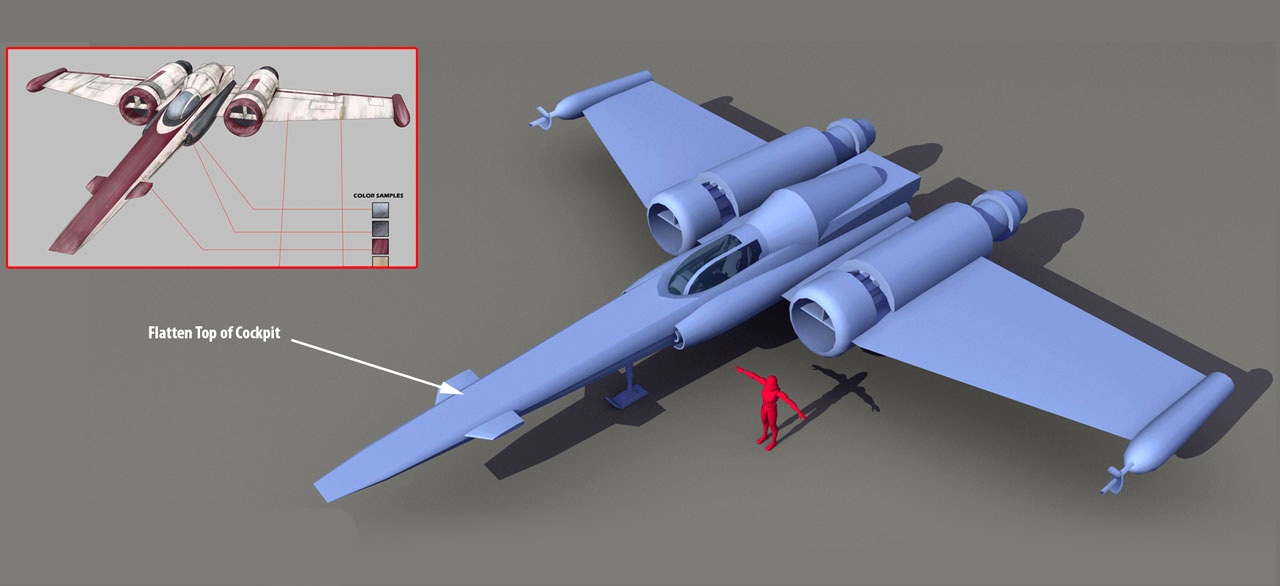 Concept art for the Z-95 starfighter model