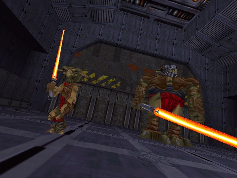 Gorc and Pic face off against Kyle Katarn.