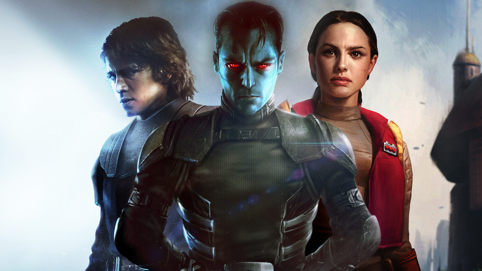 Skywalker, Thrawn, and Amidala (pictured from left to right) teamed up in an attempt to defeat Solha.