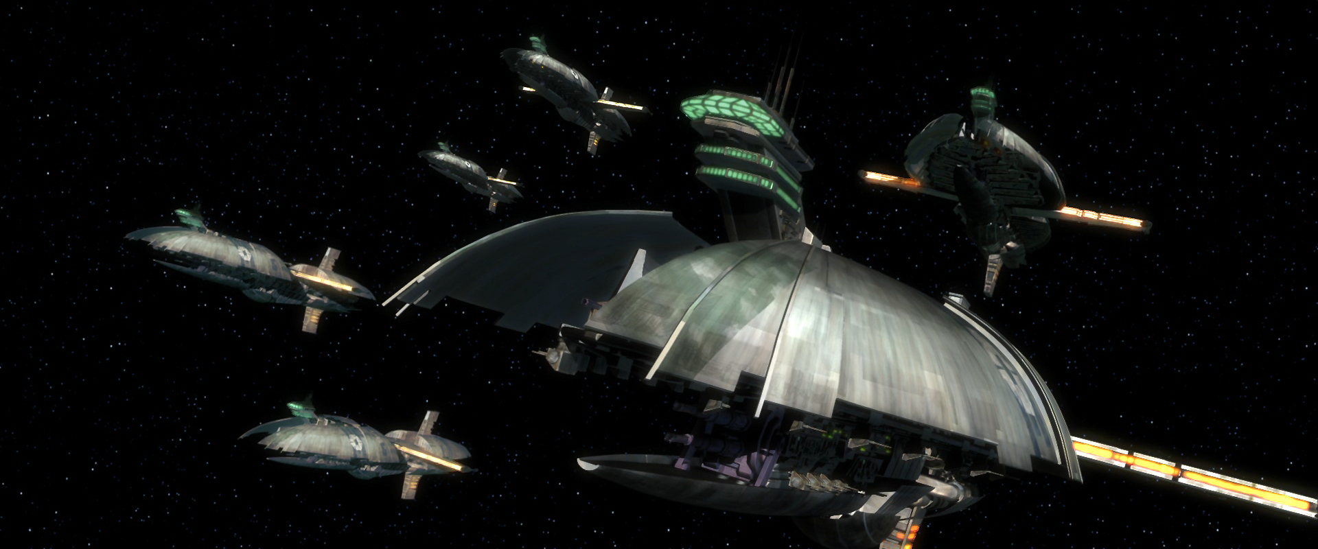 Separatist frigates during the Battle of Bothawui