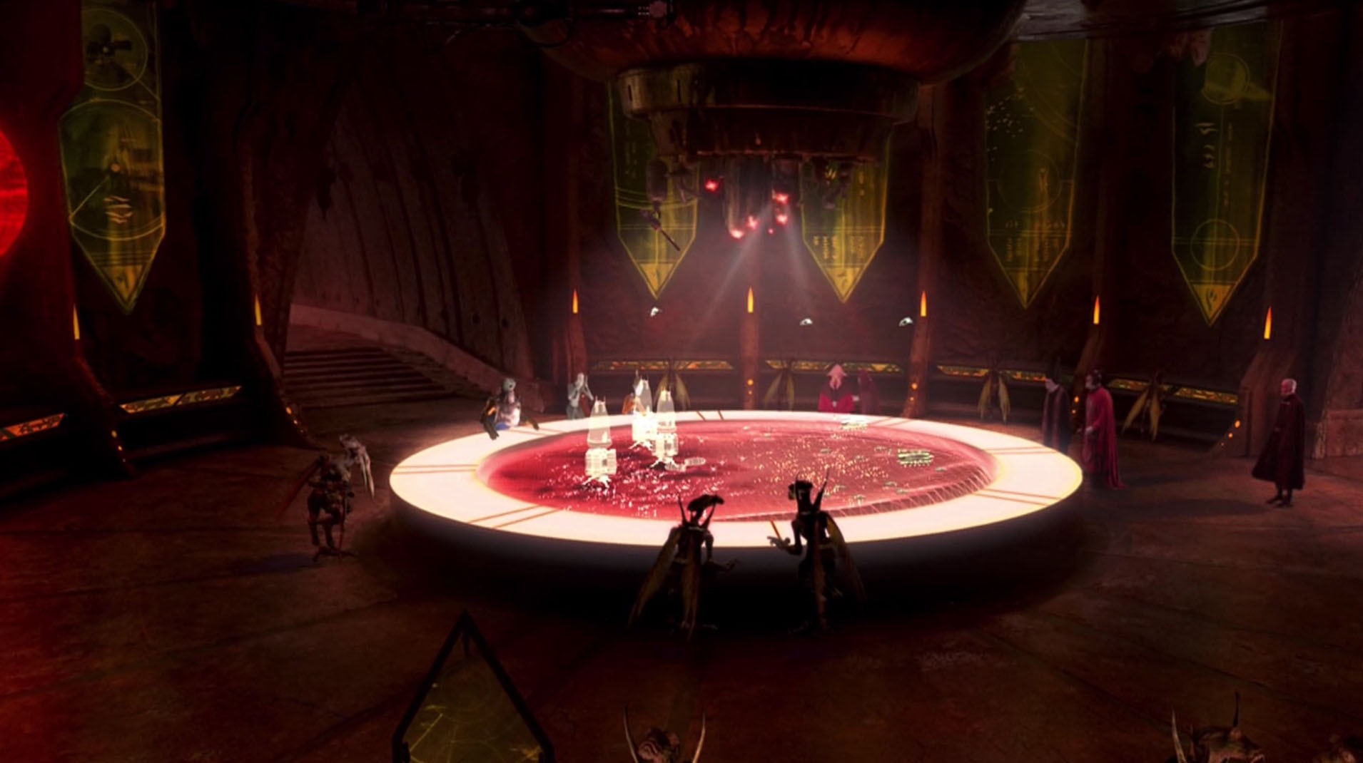 The Separatist Council on Geonosis.