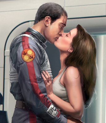 Fel and Jaina Solo share their first kiss.