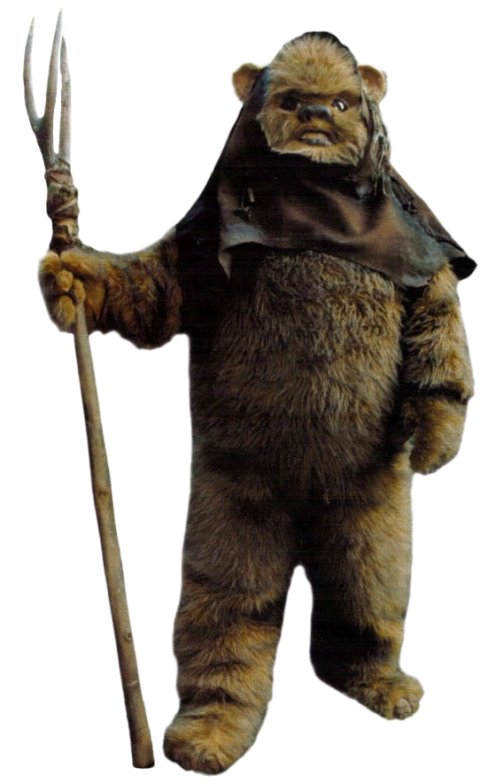 An unnamed Ewok, similar to Nho'Apakk with a spear similar to his action figure's