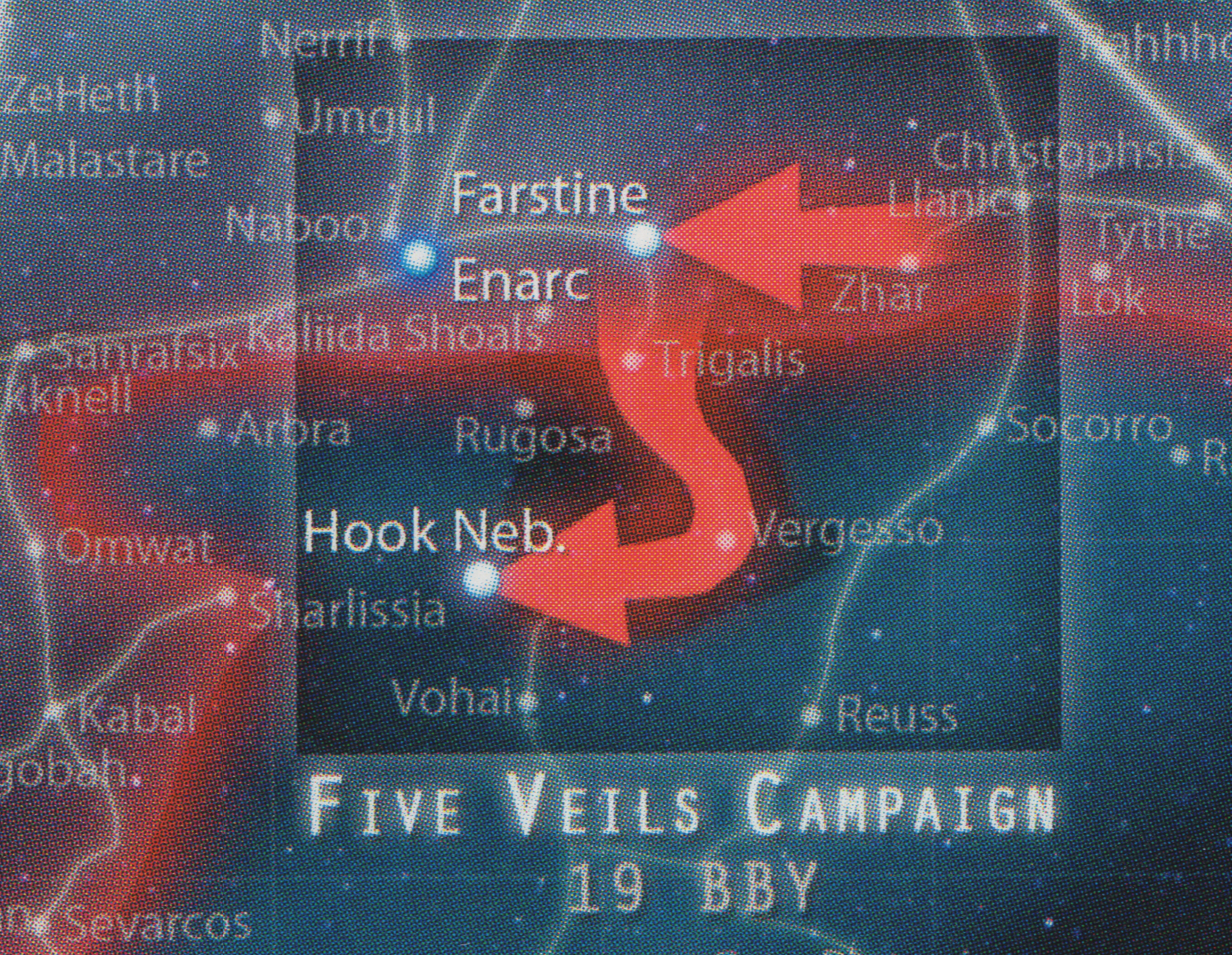 Galactic Empire forces traveled through the Trigalis system as part of the Five Veils Campaign.