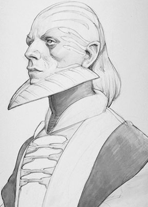 Concept art of Sio Bibble by Iain McCaig.