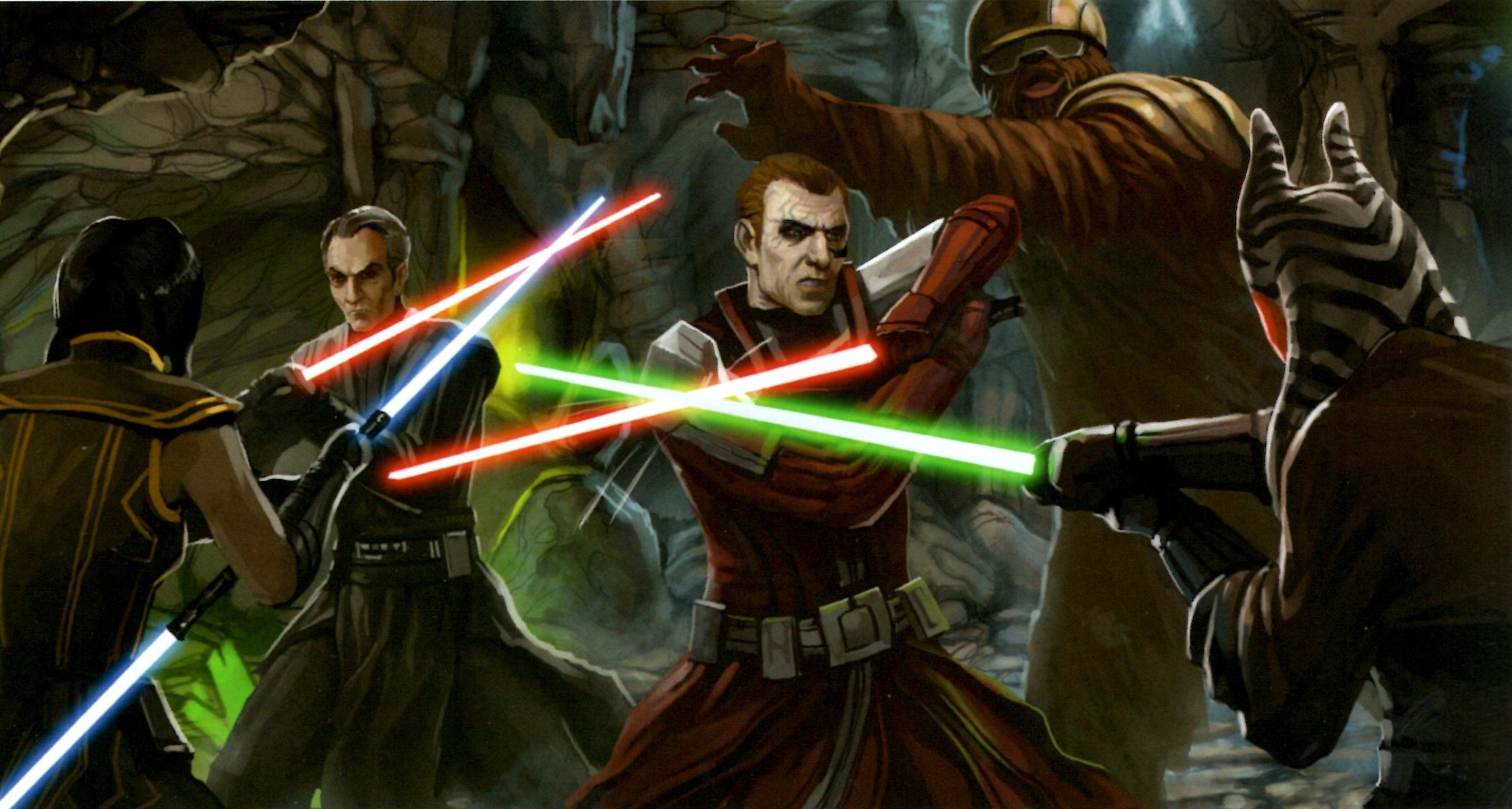 Shan engages Darth Baras in combat alongside Dar'Nala.