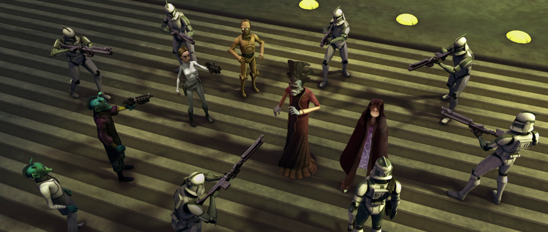 Padmé Amidala and Onaconda Farr arrested Nute Gunray on Rodia, but the Republic's success did not last.