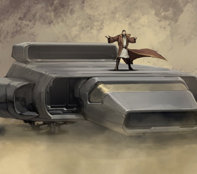 General Obi-Wan Kenobi issues orders atop a Kappa-class shuttle.