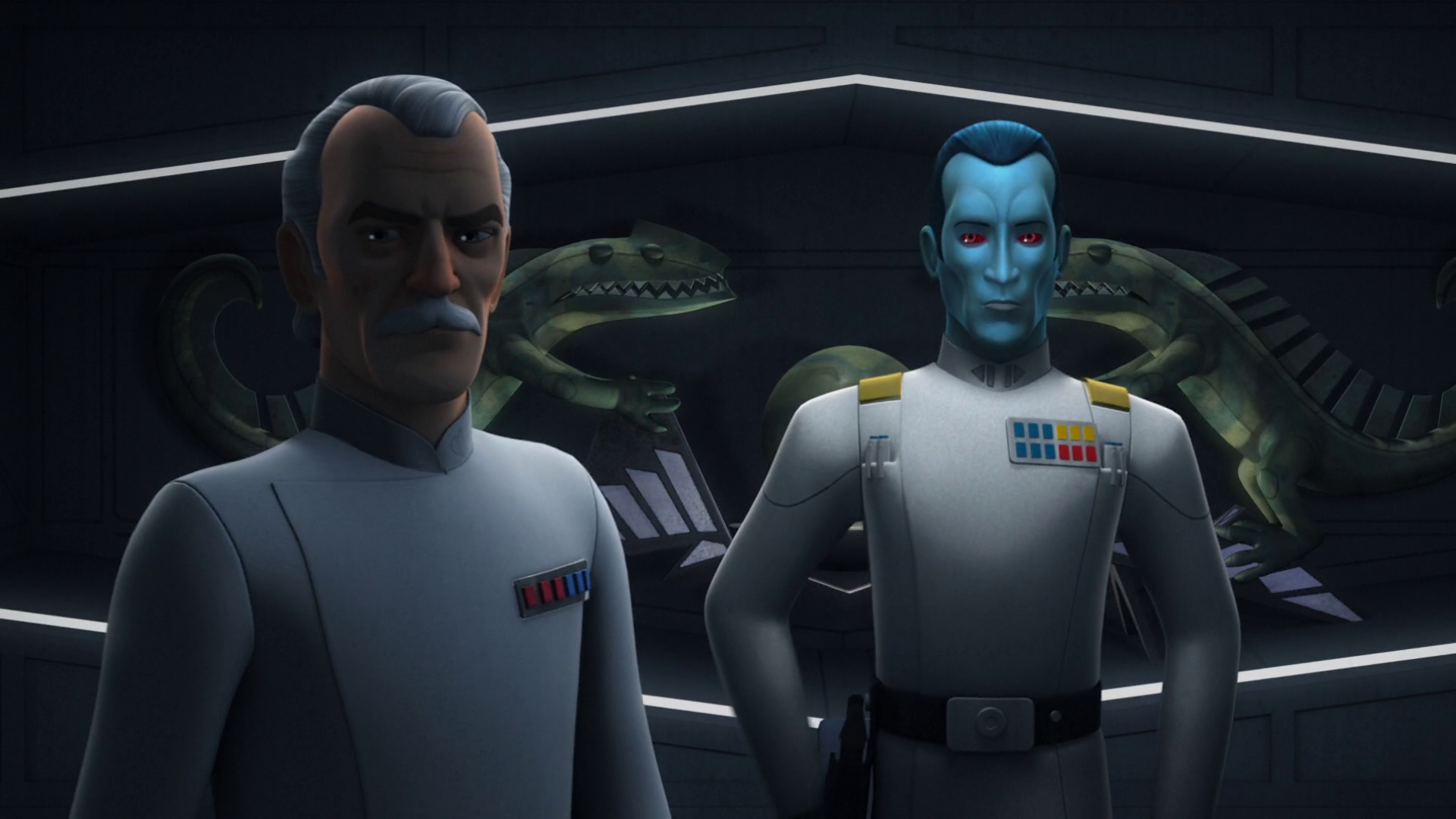 Yularen with Thrawn aboard the ISD Chimaera