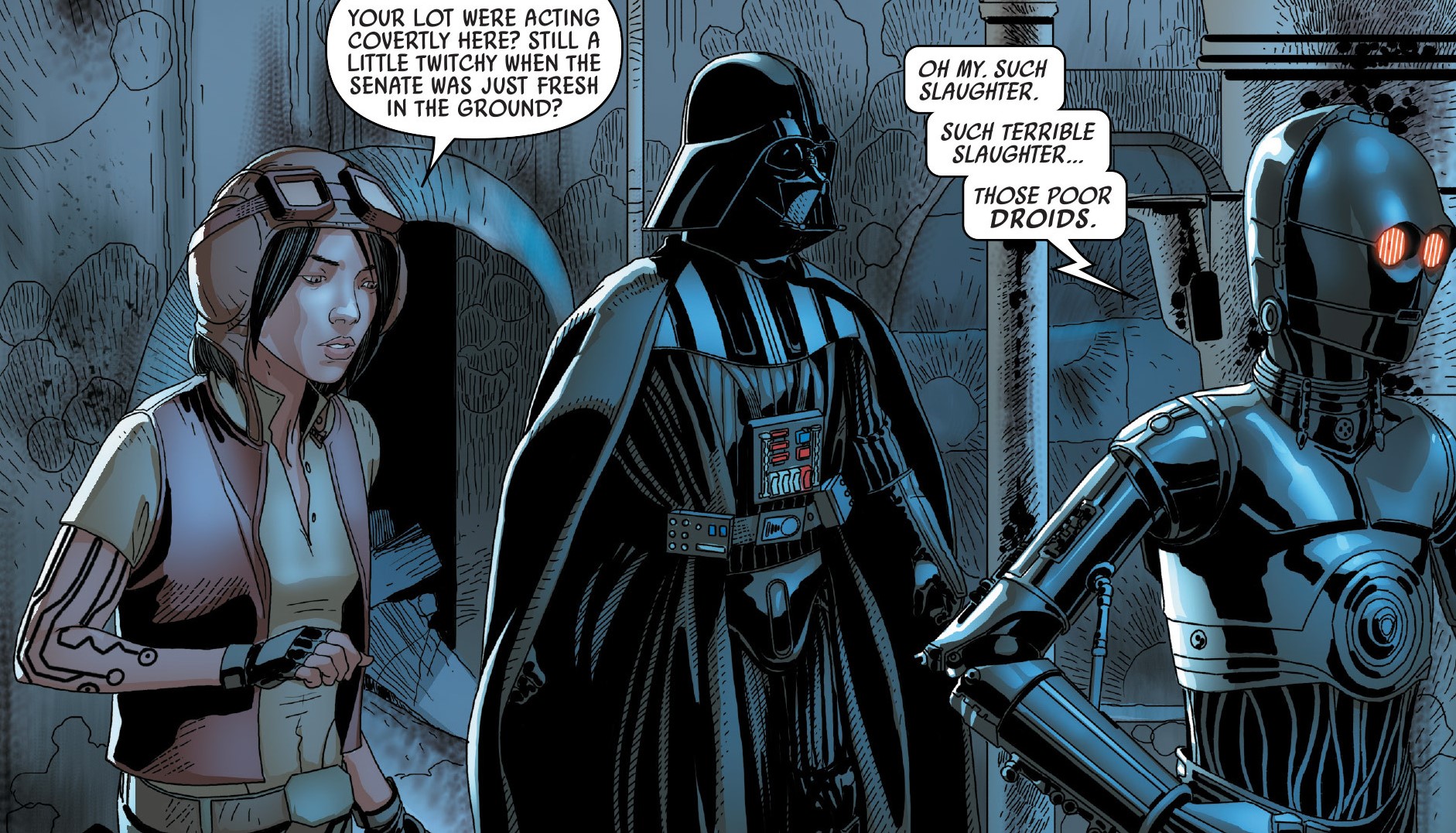 Darth Vader investigated the moisture farm where his son was raised by the Lars family.