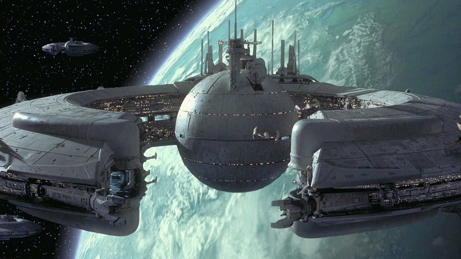 The Trade Federation blockade of Naboo (pictured) set the stage for the fall of Onaconda Farr's political ally and the reigning Supreme Chancellor, Finis Valorum.