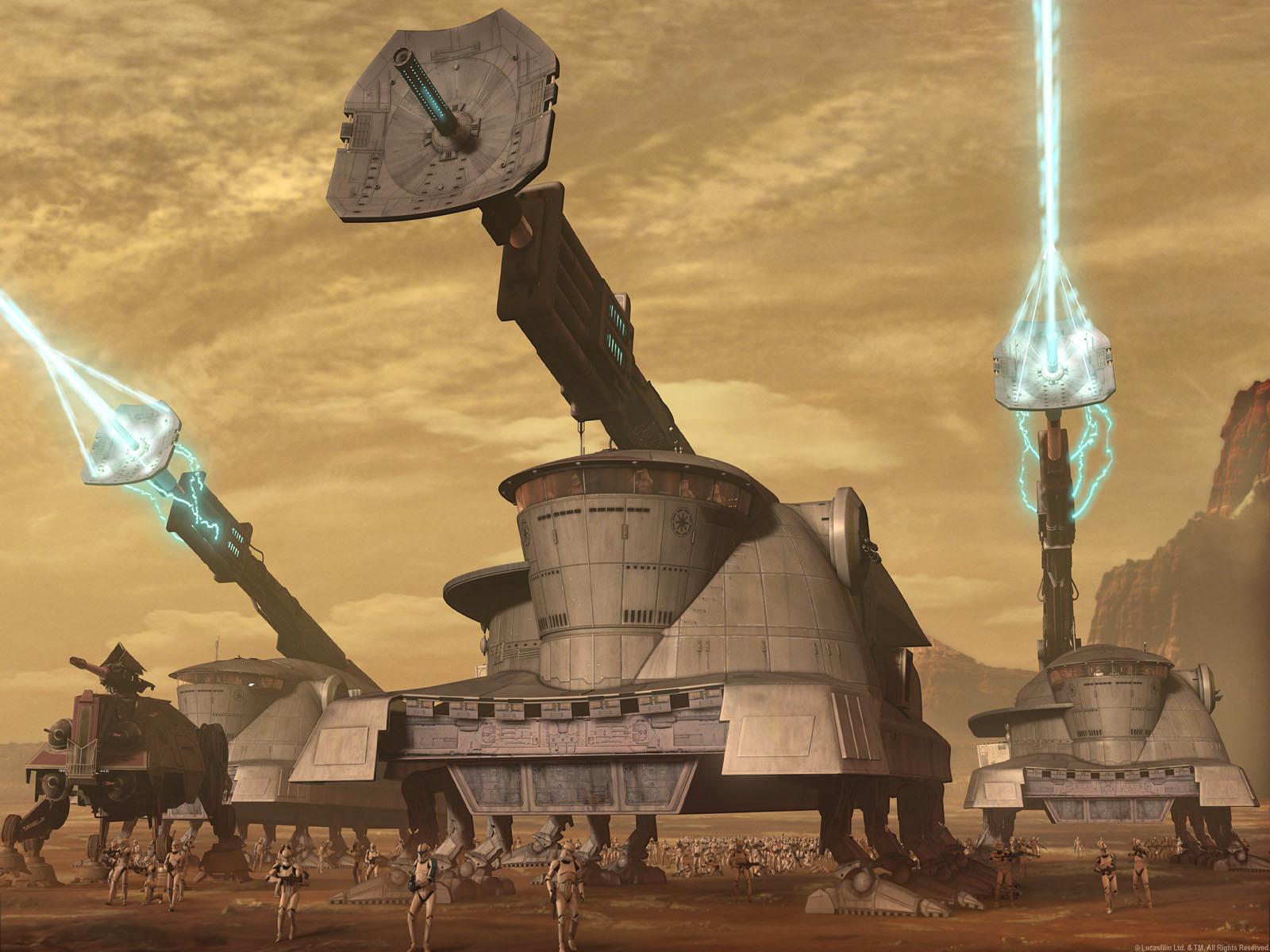 Republic artillery on Geonosis.