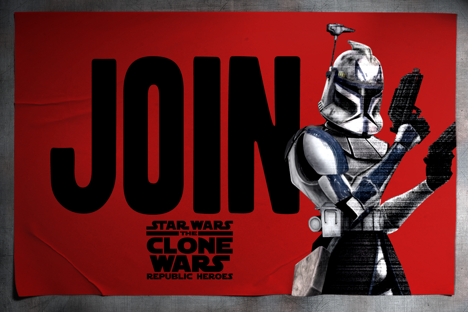 Join The Clone Wars promotional wallpaper featuring Captain Rex.