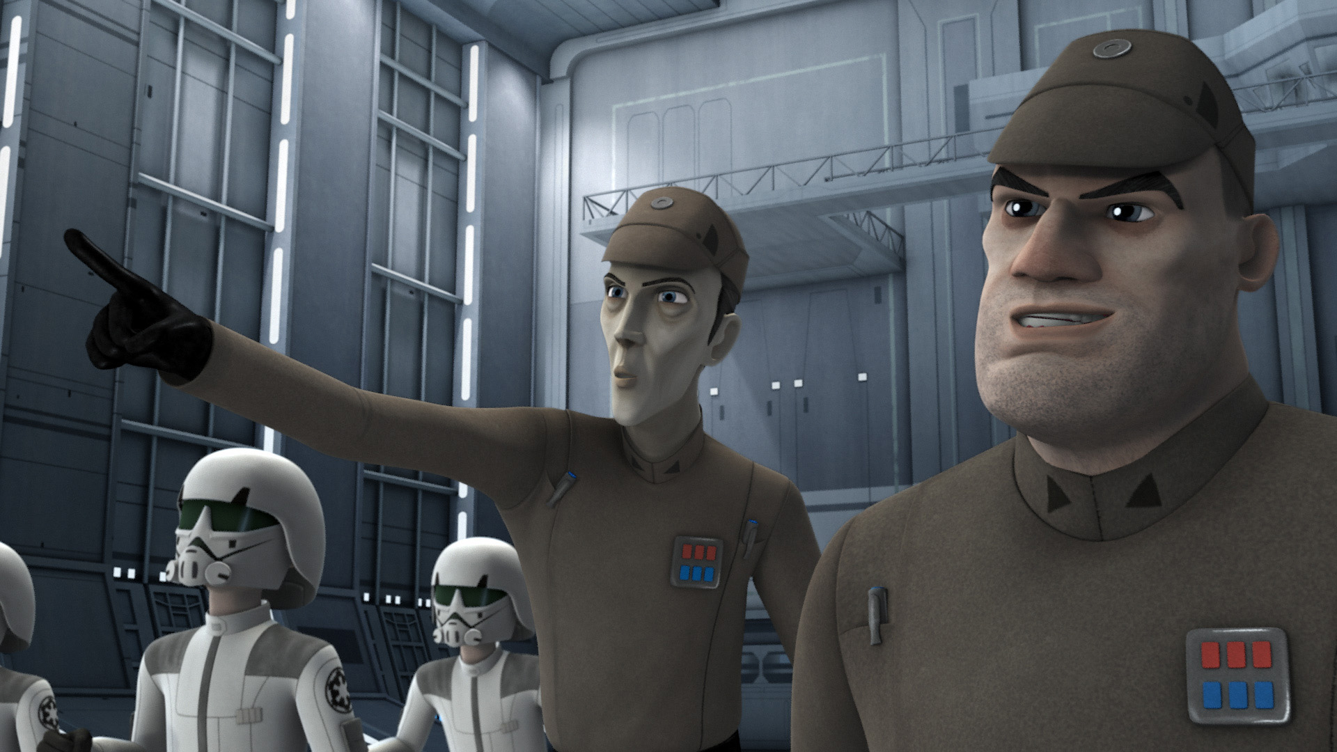 Aresko and Grint during the rebel attack on the Imperial Academy.