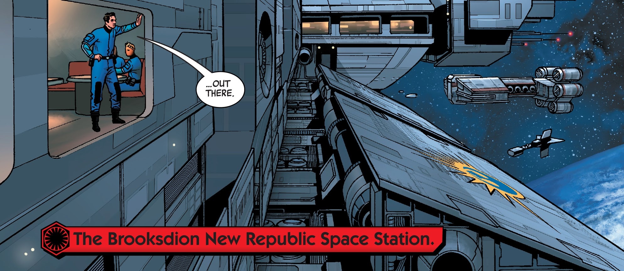 A New Republic space station during the Cold War with the First Order.