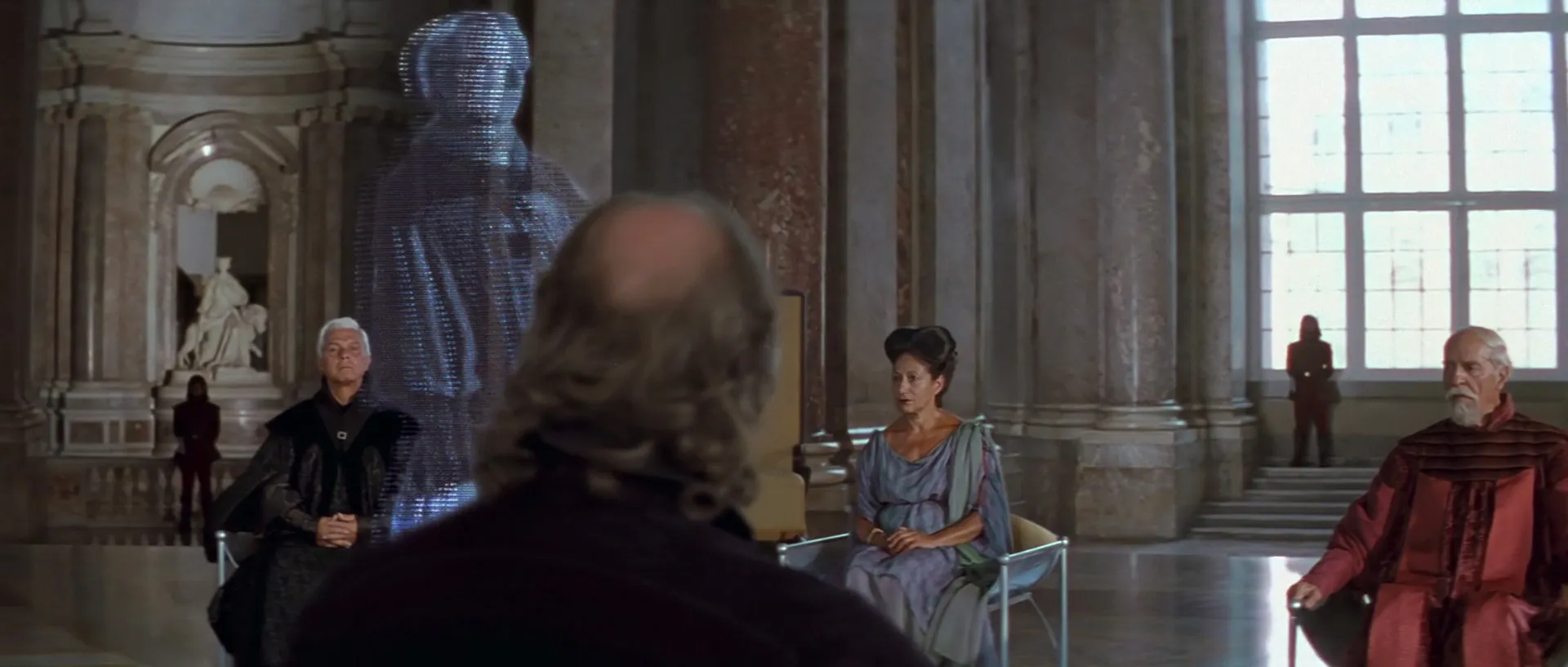 Naboo's communications with the wider galaxy were severed while the Queen's council had a holographic meeting with Senator Palpatine.