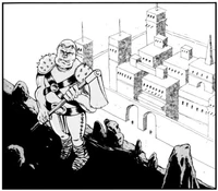 Egy gamorri erőd egy gamorraival.