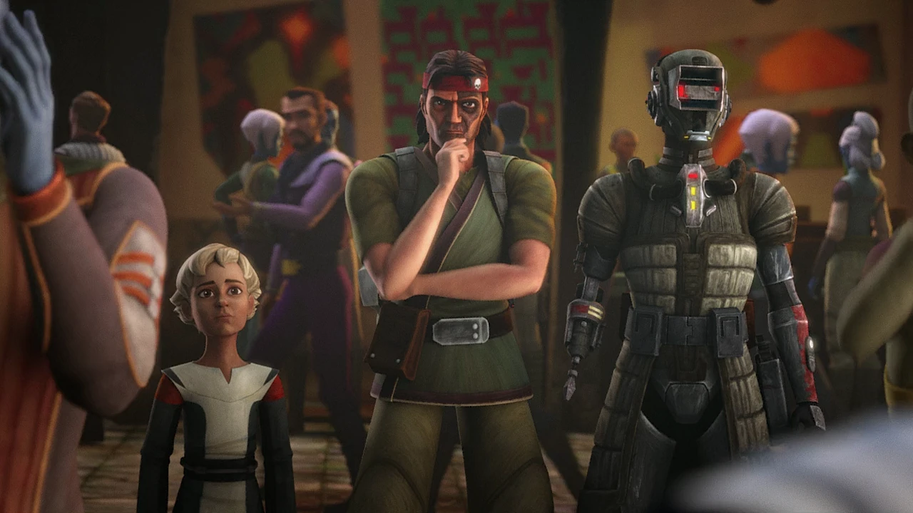 Omega Hunter and Echo disguised as droid - Cornered